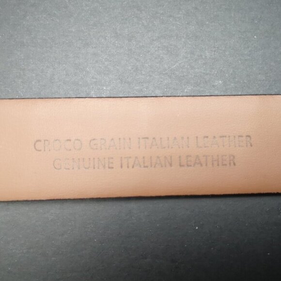 Florsheim Made in Italy Men's Size 30 Brown Croco Grain Italian Leather Belt - Picture 8 of 10